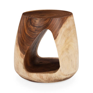 Accent Table Meh Wood Carved Single Trunk