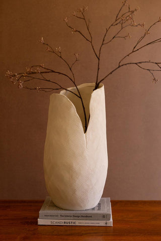 White Flower Vase -Tall